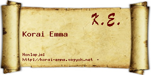Korai Emma névjegykártya