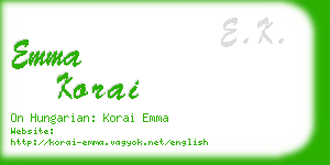 emma korai business card